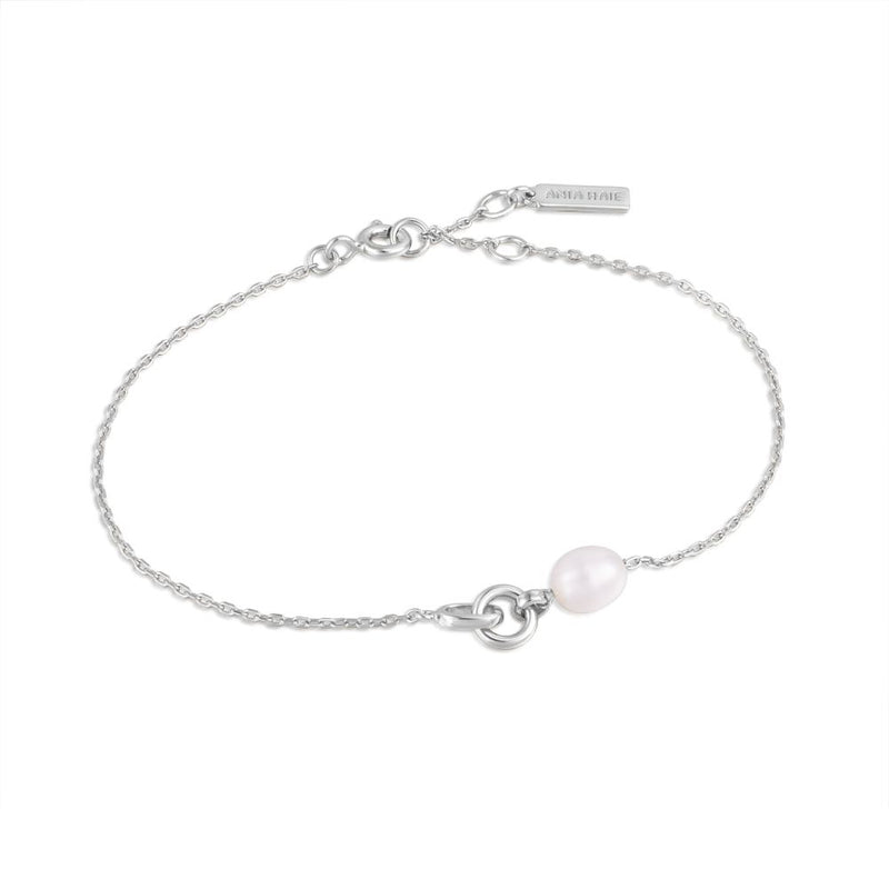 ANIA HAIE PEARL PWR SIL LINK B BRACELET