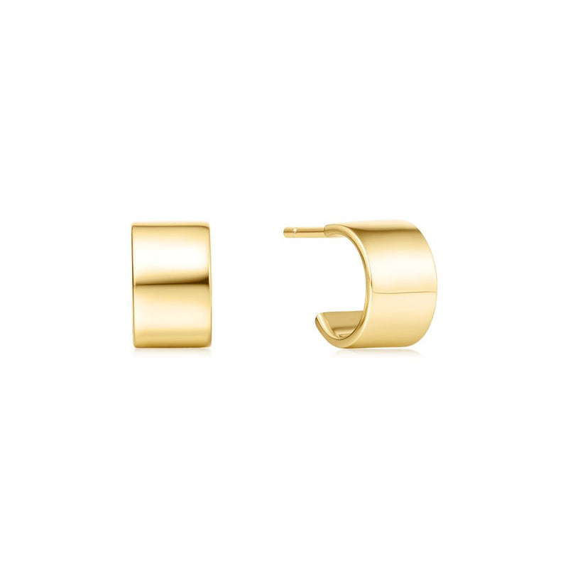 ANIA HAIE VOGUE GLD FLAT HOOP STUDS