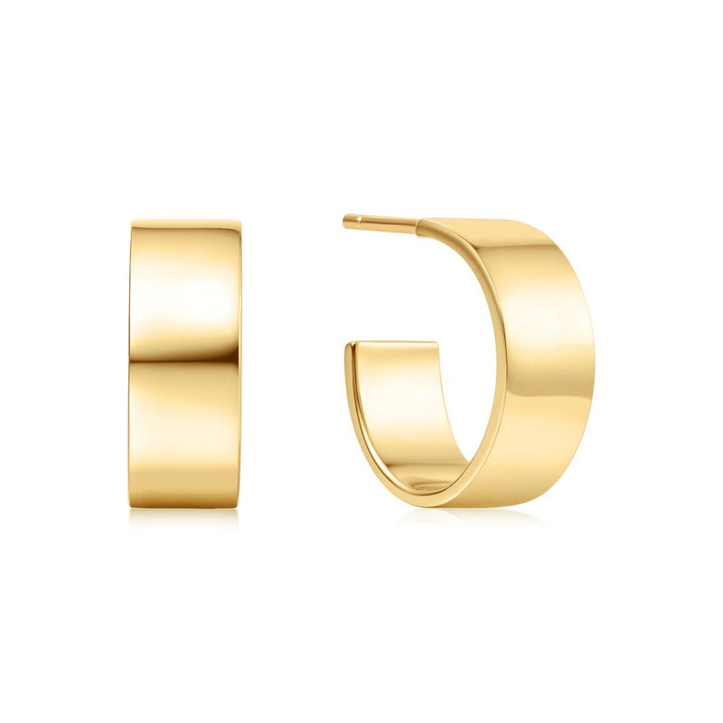 ANIA HAIE VOGUE GLD FLAT MEDIUM HOOP STUD