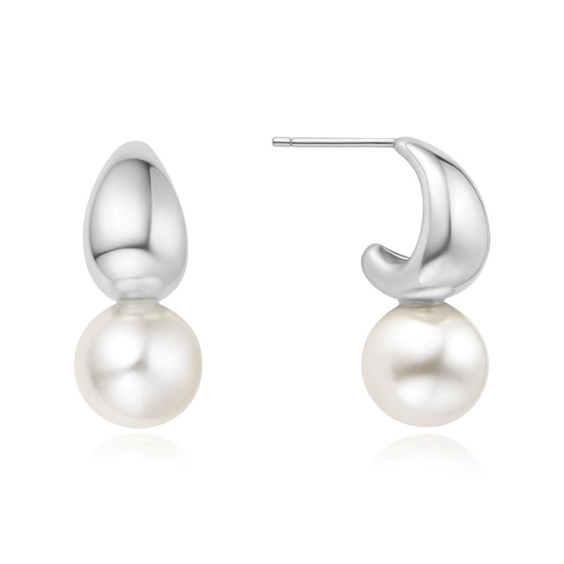 ANIA HAIE VOGUE SIL DOME PEARL DROP STUDS