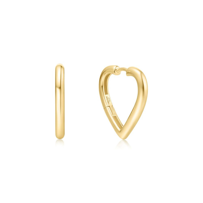 ANIA HAIE SUNNY GLD MEDIUM HEART HOOPS