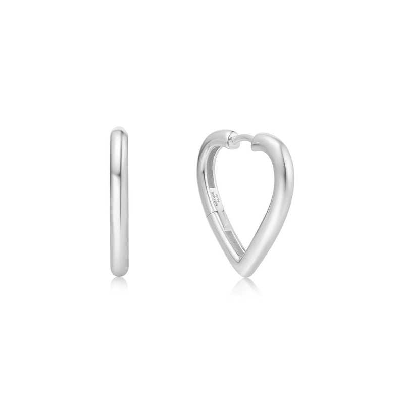 ANIA HAIE SUNNY SIL MEDIUM HEART HOOPS
