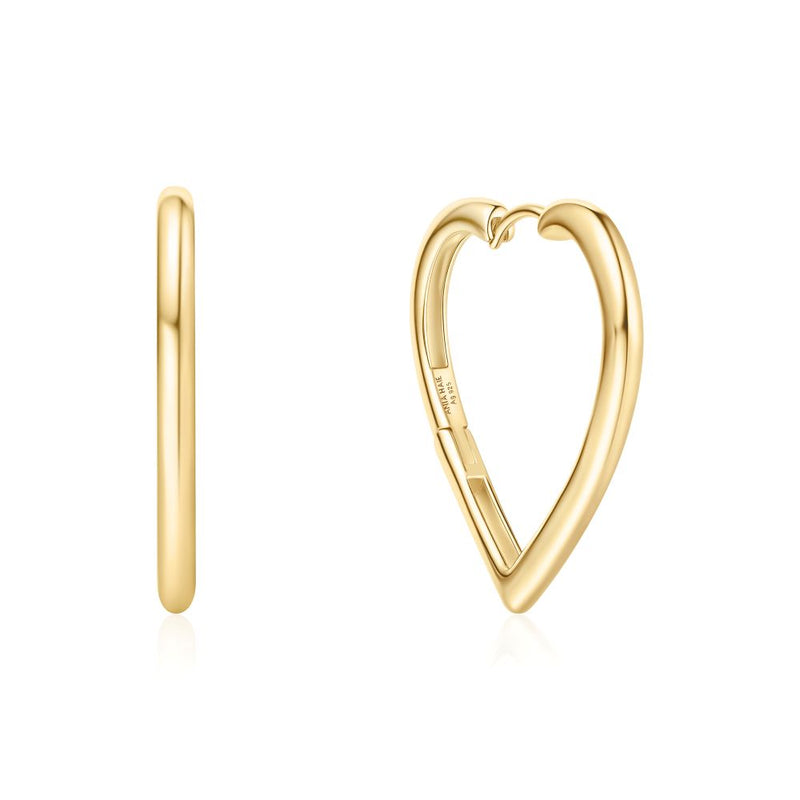 ANIA HAIE #5 SUNNY GLD LARGE HEART HOOPS