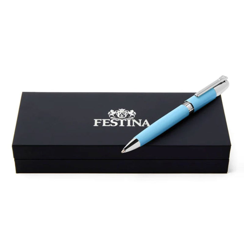 Festina Ballpoint pen Classicals Chrome Light Blue