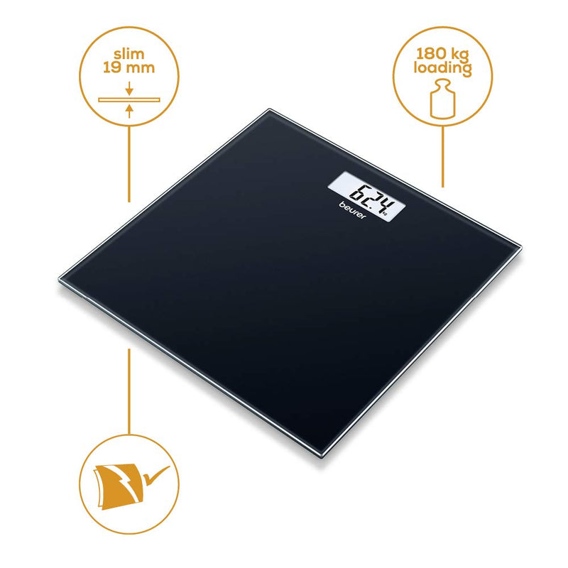 BEURER GLASS BATHROOM SCALE BLACK