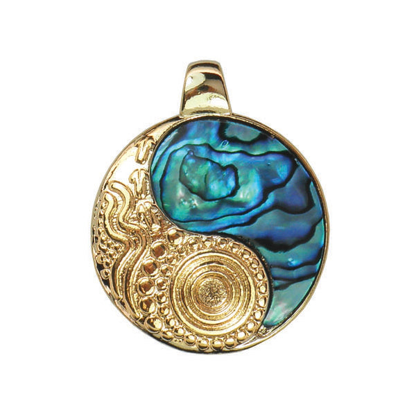 ARIKI PAUA PENDANT GOLD PLATED