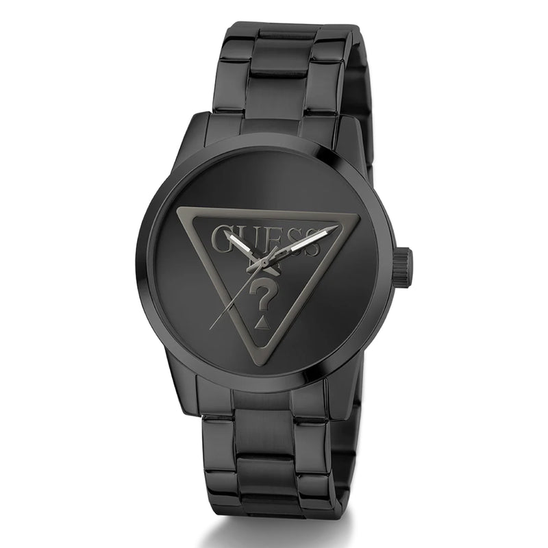 GUESS BADGE  MENS BLACK ANALOG