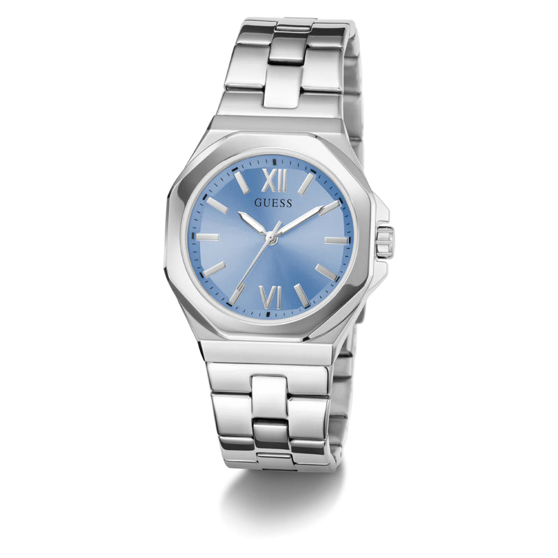 GUESS EMPRESS ICE BLU SLV WATCH