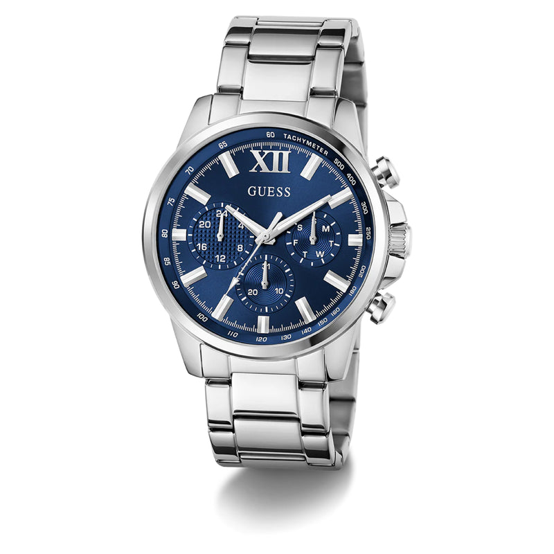 GUESS WALKER BLU DL SLV MENS WATCH