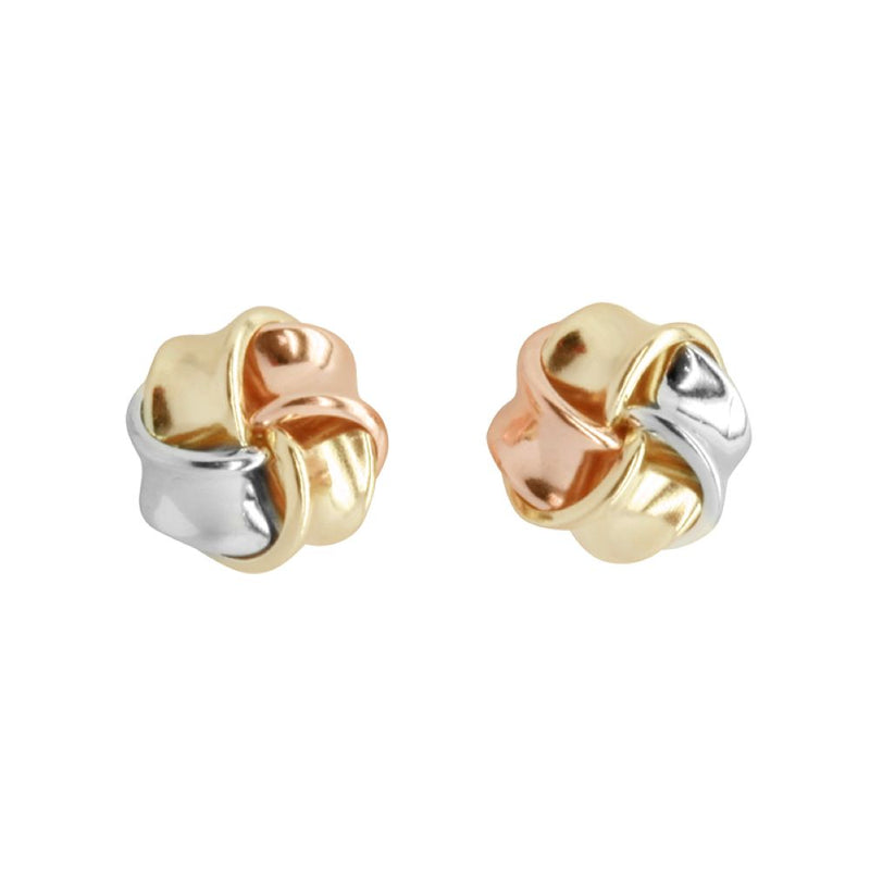 W&D 9CT YG TRI KNOT EARRINGS