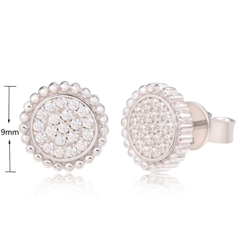 J&T WHIE RHODIUM PLATED EARRING