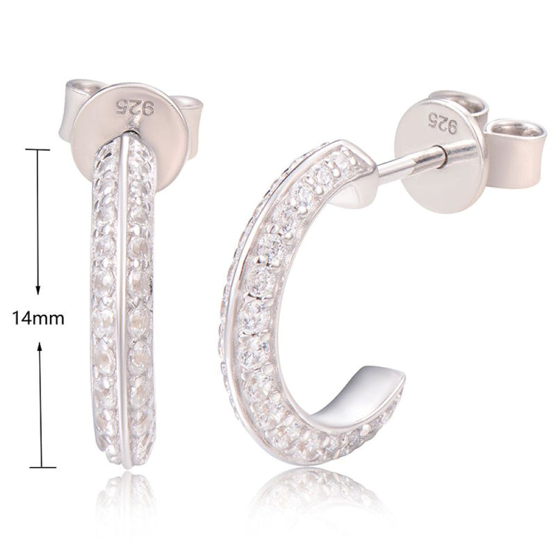 J&T WHIE RHODIUM PLATED EARRING