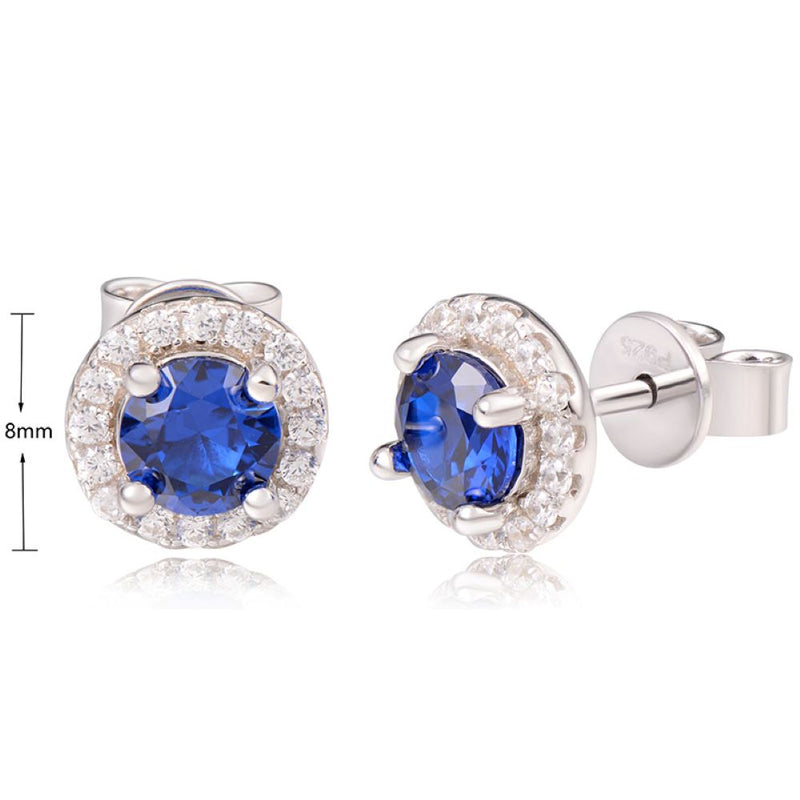 J&T WHITE & DARK BLUE RHODIUM EARRING