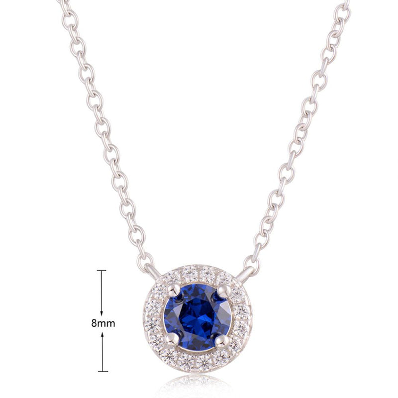 J&T DARK BLUE & WHITE RHODIUM 45cm NECKLACE