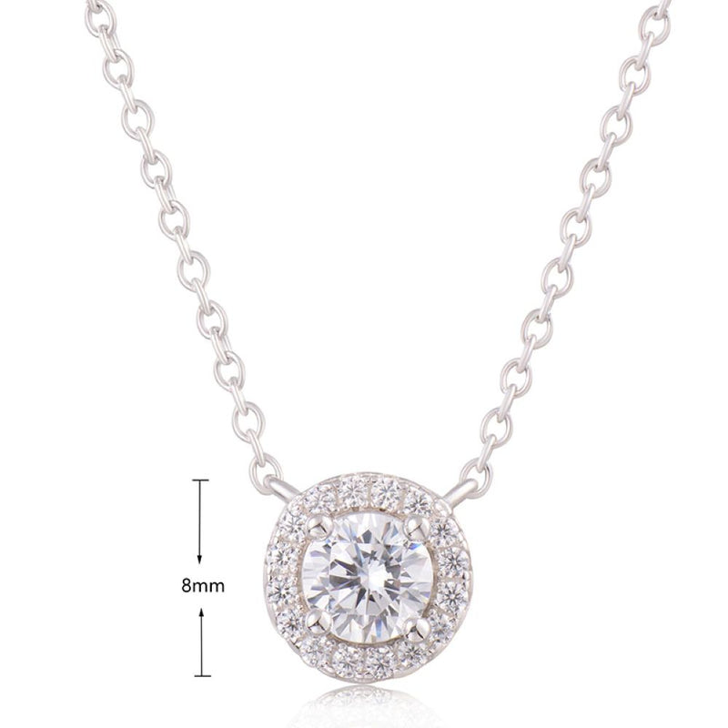 J&T WHITE Cz RHODIUM PLATED 45 NECKLACE