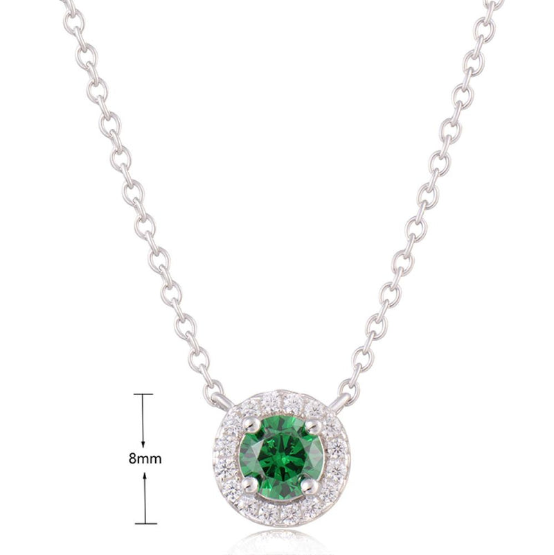J&T GREEN & WHITE RHODIUM 45cm NECKLACE