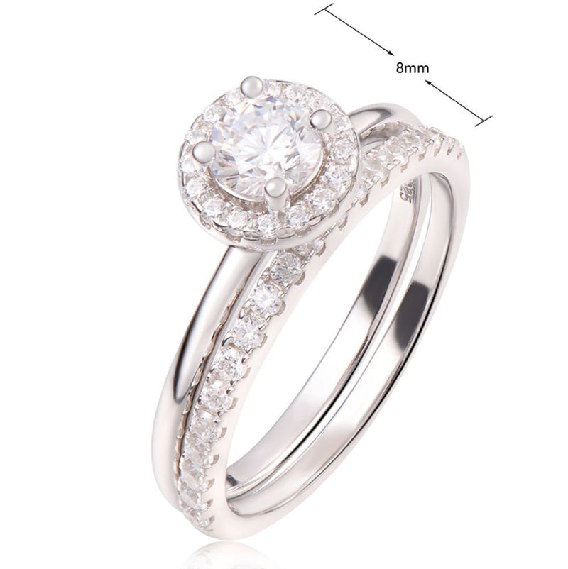J&T  WHITE Cz RHODIUM PLATED