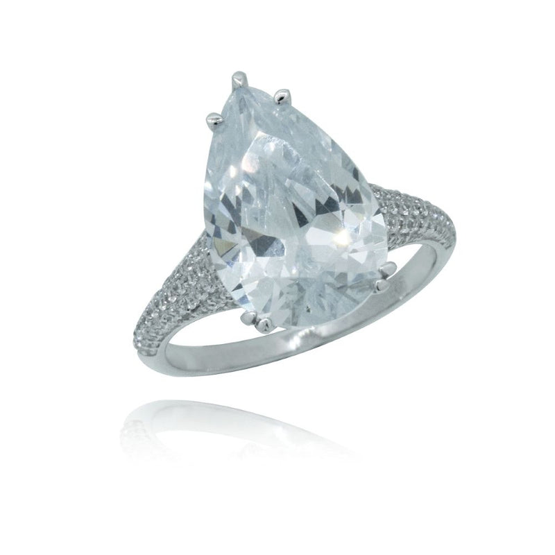 J&T STG WHT CZ/RHODIUM RING