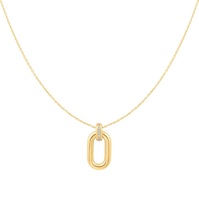 ANIA HAIE #5 VOGUE GLD OVAL H HOOP PENDANT NL 45+5CM
