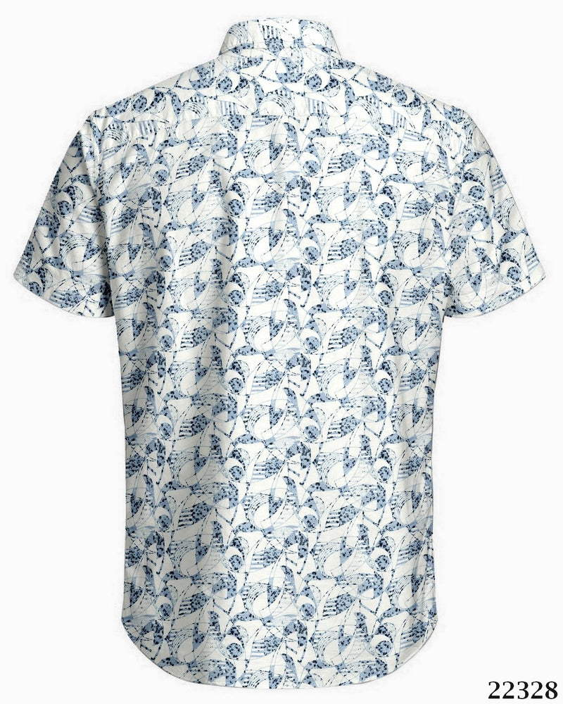 Harbour Bay Short Sleeve Shirt White Blue