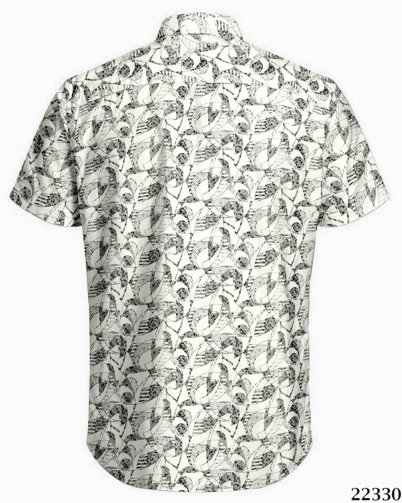 Harbour Bay Short Sleeve Shirt White Grey