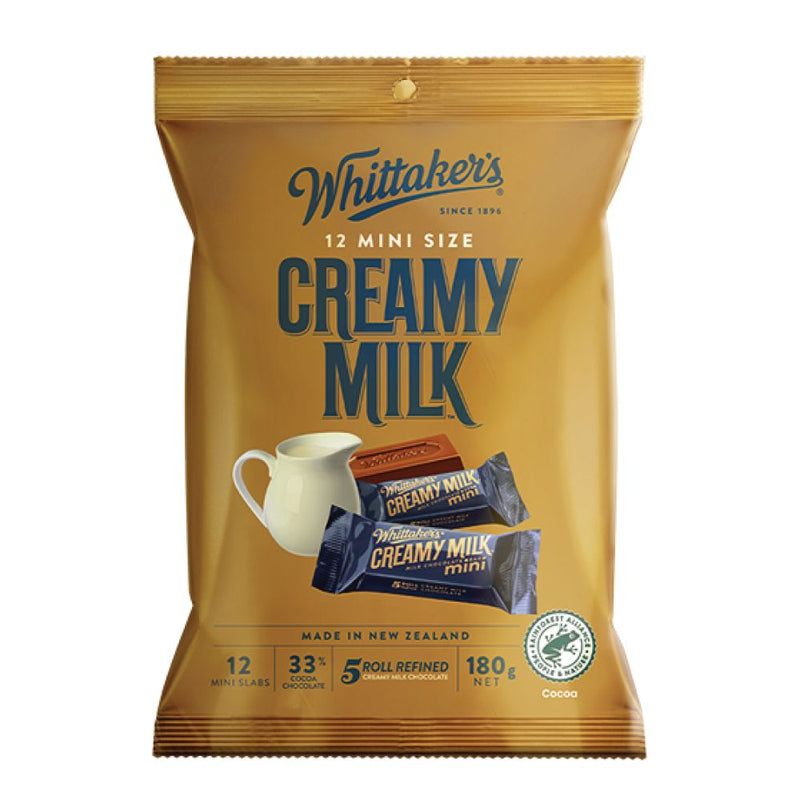 Whittakers Mini Size Creamy Milk Slab 180g(12x15g)