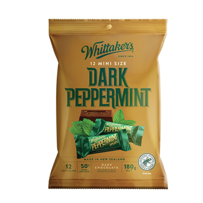 Whittakers Mini Size 50% Peppermint Slab 180g(12x15g)