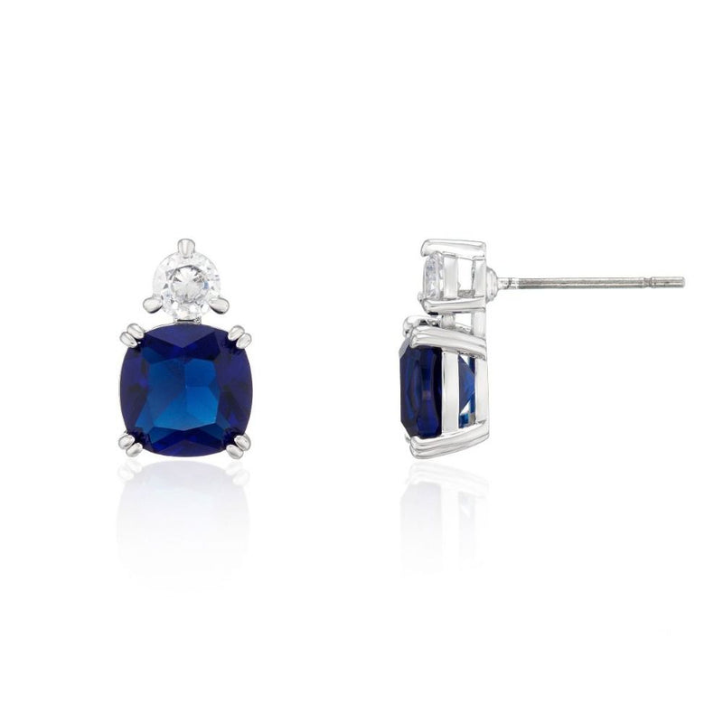BUCKLEY CARAT- SAPPHIRE CUSHIO CUSHION DOUBLE DROP EARRINGS