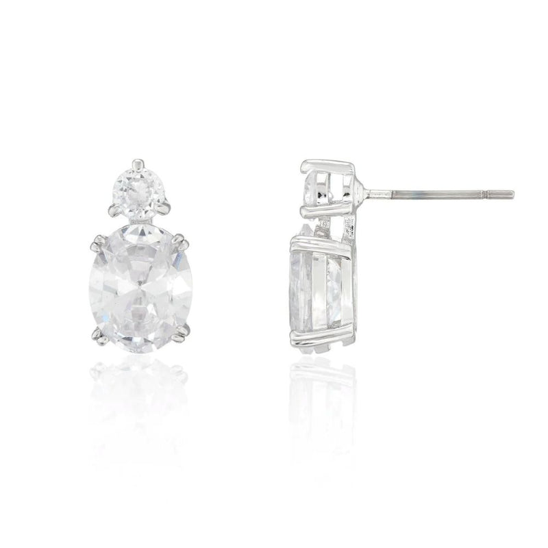 BUCKLEY CARAT- CLEAR OVAL DOUBLE DROP EARRINGS