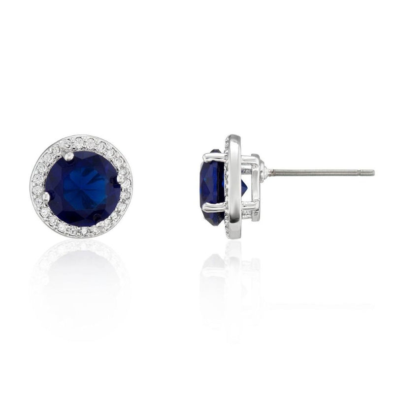 BUCKLEY CARAT- SAPPHIRE ROUND HALO EARRINGS