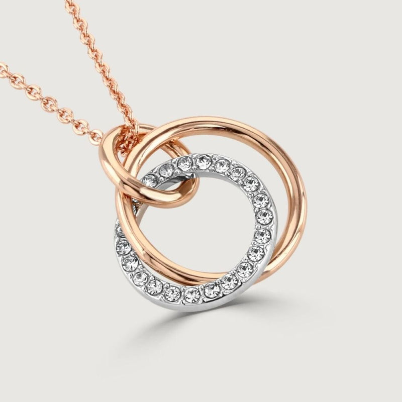 BUCKLEY CRYSTAL AND POLISHED TWO TONE PENDANT