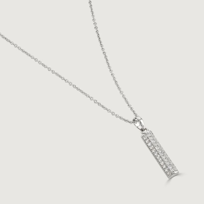 BUCKLEY RHODIUM PAVE BAR NECKLACE