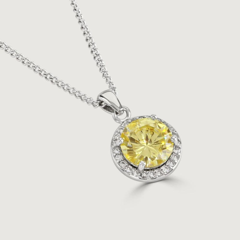 BUCKLEY CANARY HALO SOLITAIRE PENDANT
