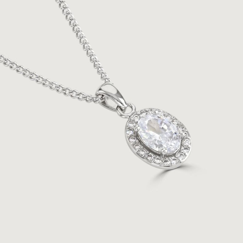 BUCKLEY CLEAR OVAL HALO PENDANT