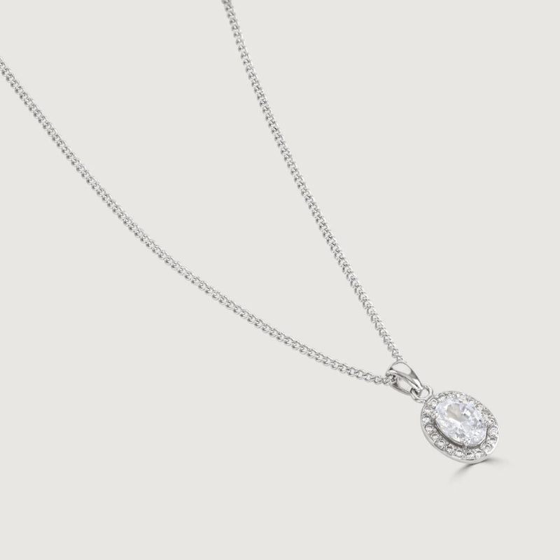 BUCKLEY CLEAR OVAL HALO PENDANT