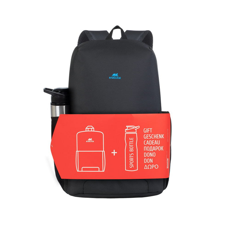RIVACASE BUNDLE 05 / 8068 black Full size Laptop backpack 15.6" + Sports bottle