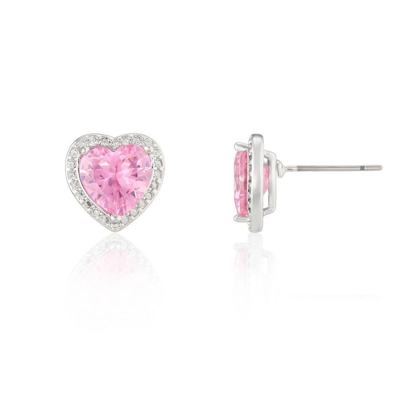 Buckley Pink Sparkle Heart Earrings