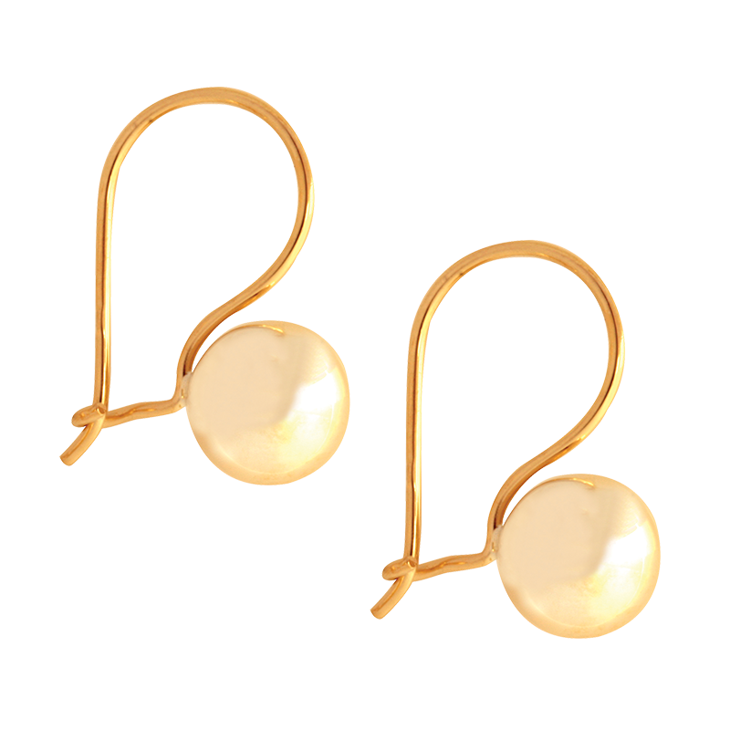 W&D 9ct Yellow Gold Euroball Earrings