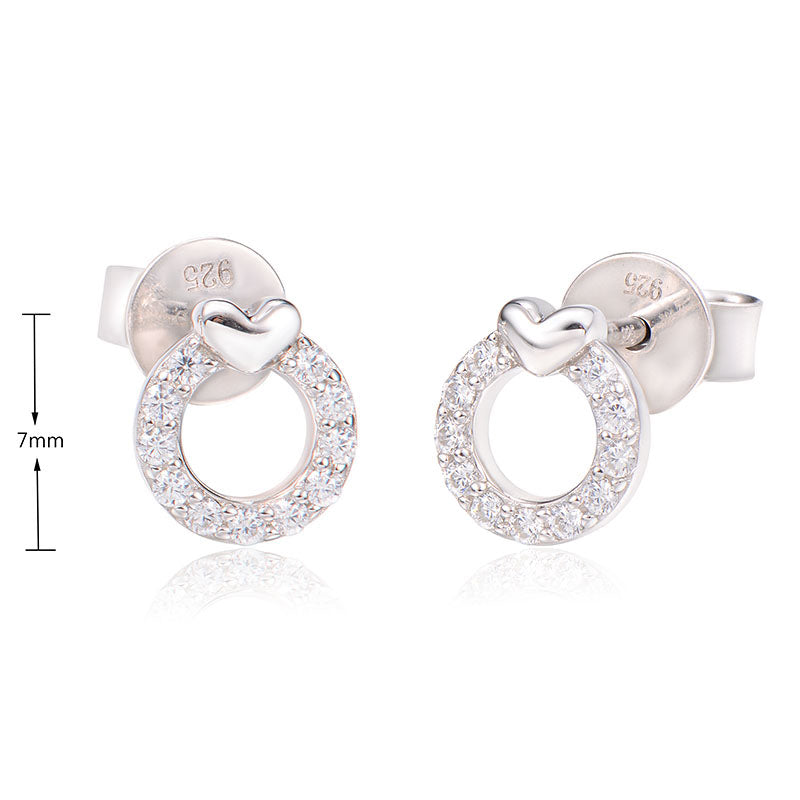 J&T STG White CZ/Rhodium Earring