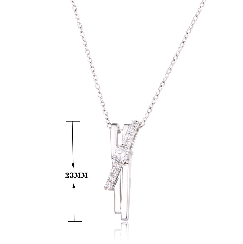 J&T STG White CZ / Rhodium 45cm