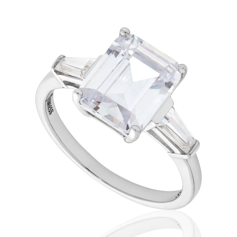 Buckley 925 STG Clear Baguette With Tapered Baguet Ring