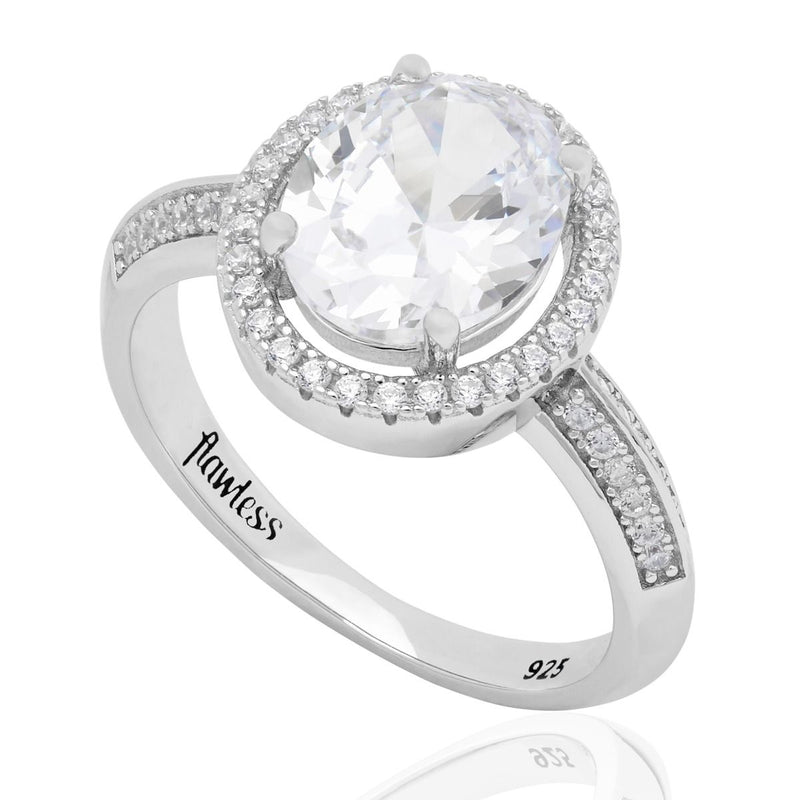 Buckley 925 STG Clear Sparkle Oval Ring